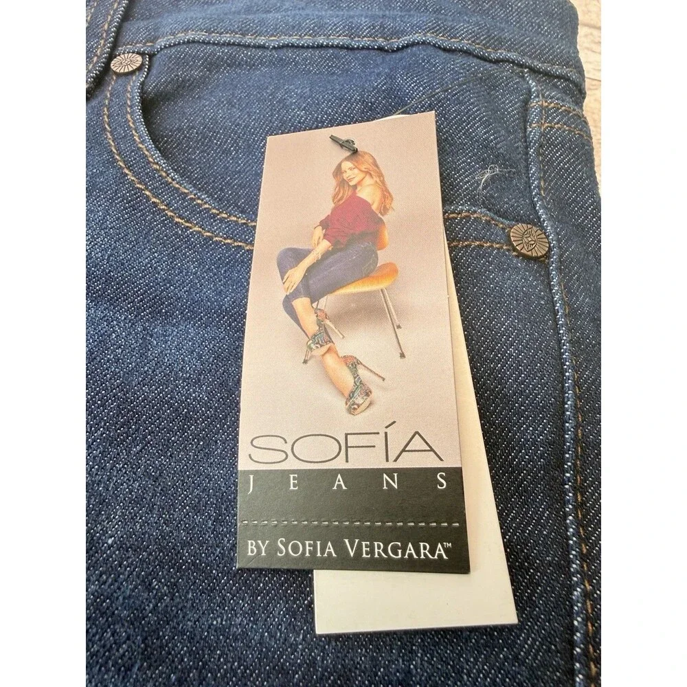 Sofia Jeans by Sofia Vergara High Rise Flare Dark Wash Blue Denim Jeans Size 14